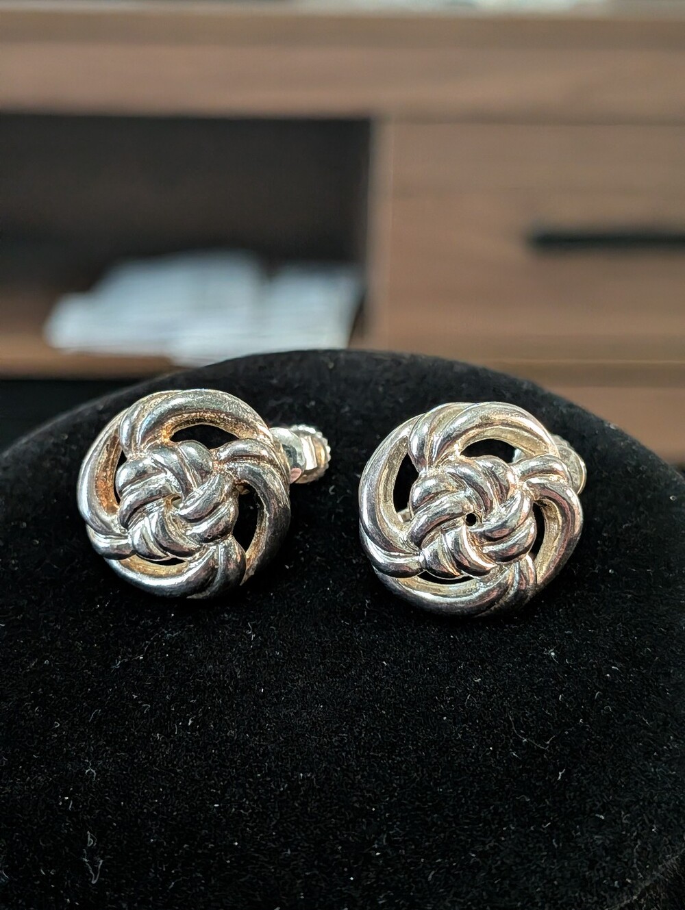 Vintage Napier Silver Knot Earrings